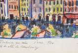 Sérgio Telles (1936-2022), Vista do Museu do te... - Litogravura colorida pelo artista - datado 1980. Reproduzido no catalogo da exposição Japão.