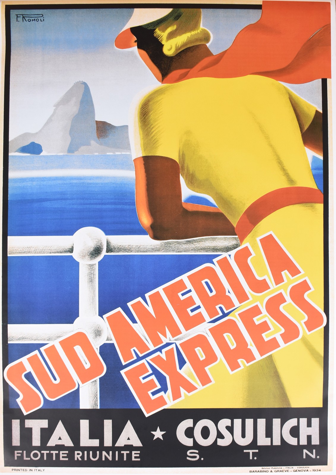 Pôster - Italia Cosulich- Edição Barabino&Graeve - Genova 1934... - foto 1 de 4