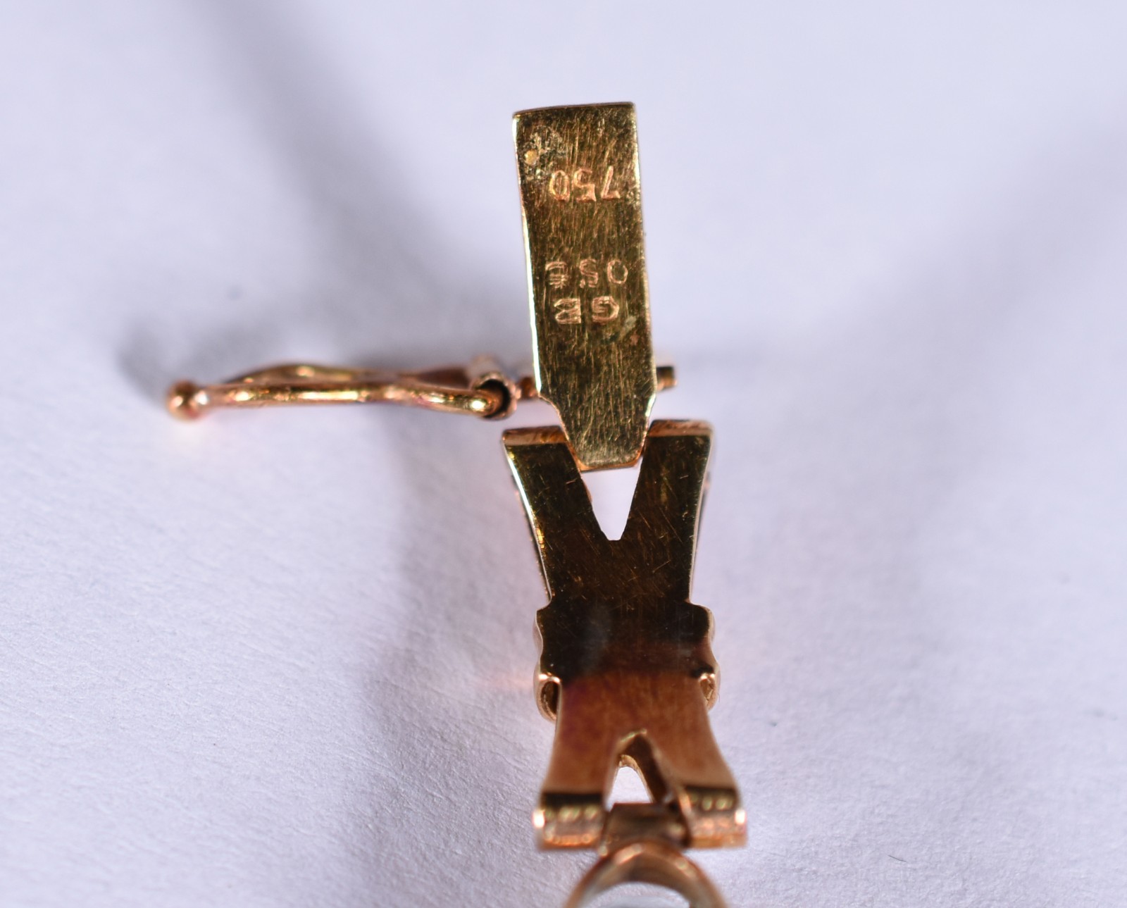Pulseira de ouro 18k e pedras possivelmente água marinha (Por motivos... - foto 5 de 6