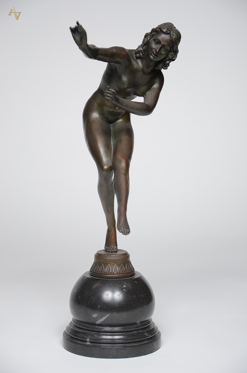 Escultura de bronze assinada COLINET, representando figura feminina... - foto 1 de 4