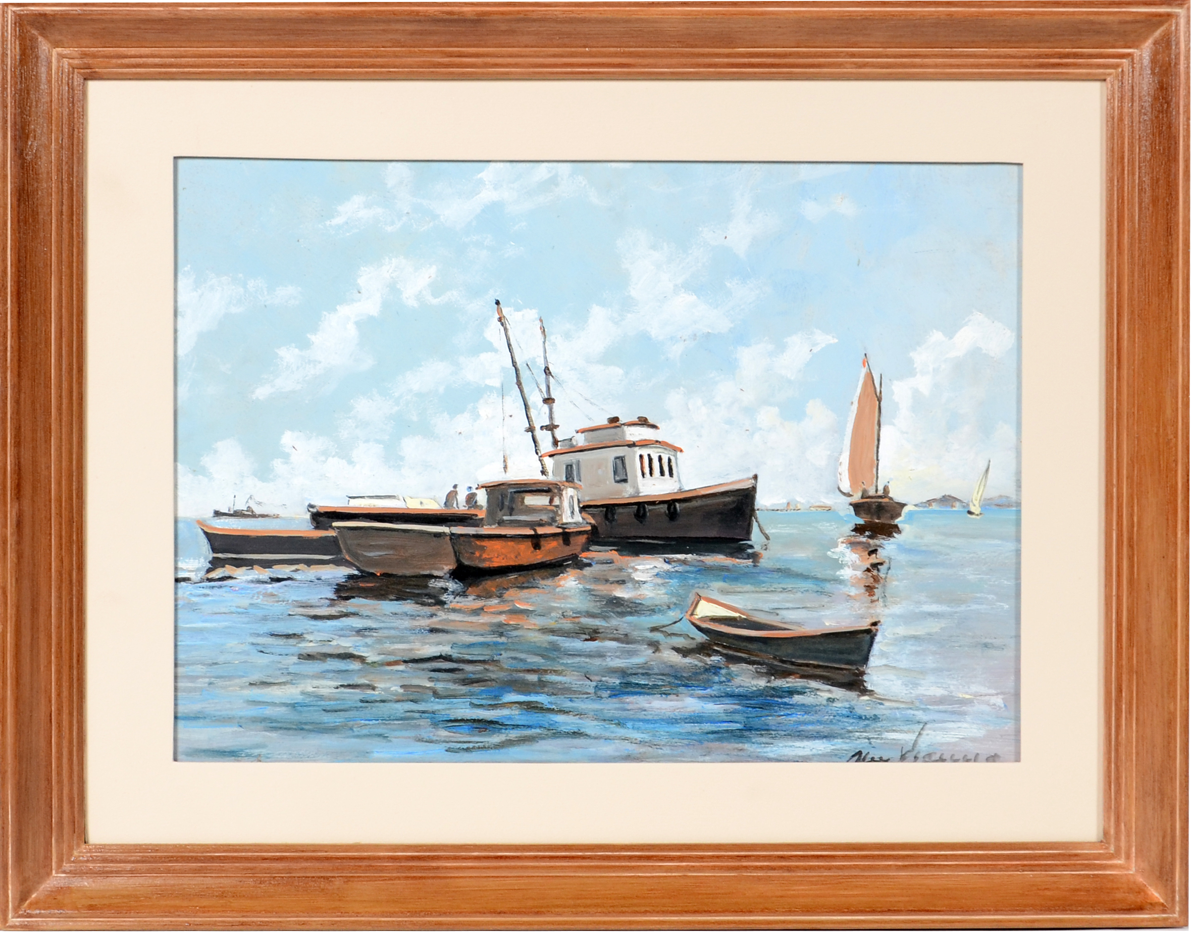 Alcy Vianna (1937), Marinha com barcos - foto 1 de 2