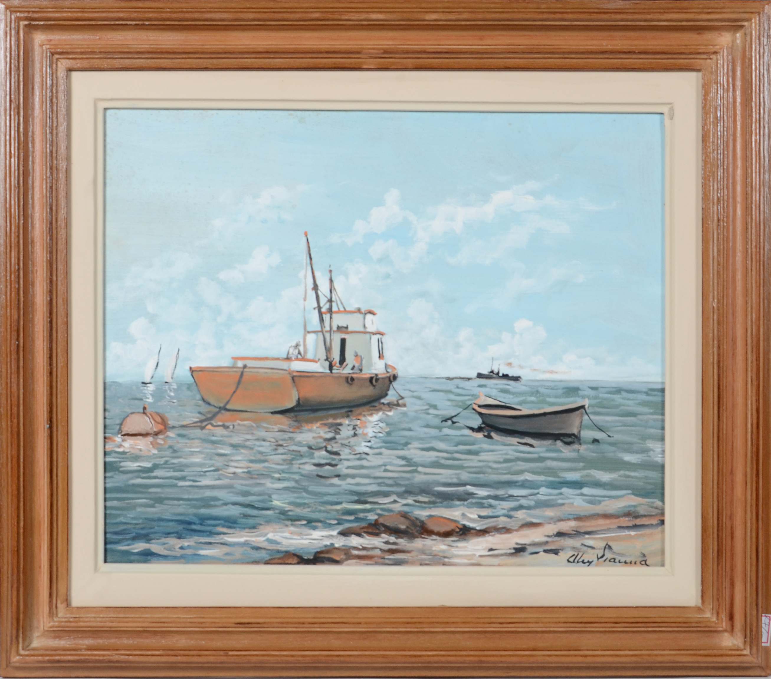 Alcy Vianna (1937), Marinha com barco - foto 1 de 2