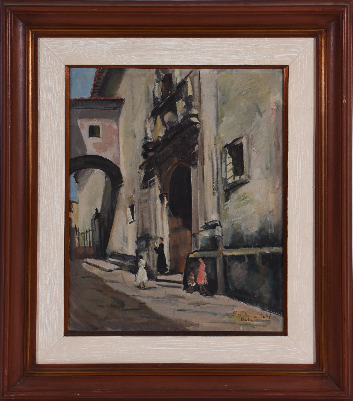Bustamante Sá (1907-1988), Rua com Igreja e figuras - foto 2 de 4