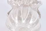 Vaso de vidro decorativo na cor branco com pó p... - Vaso de vidro decorativo na cor branco com pó prata.