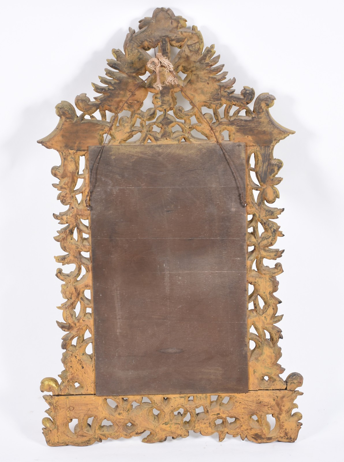 Antigo Espelho de cristal bisotado com moldura de madeira ricamente... - foto 4 de 6