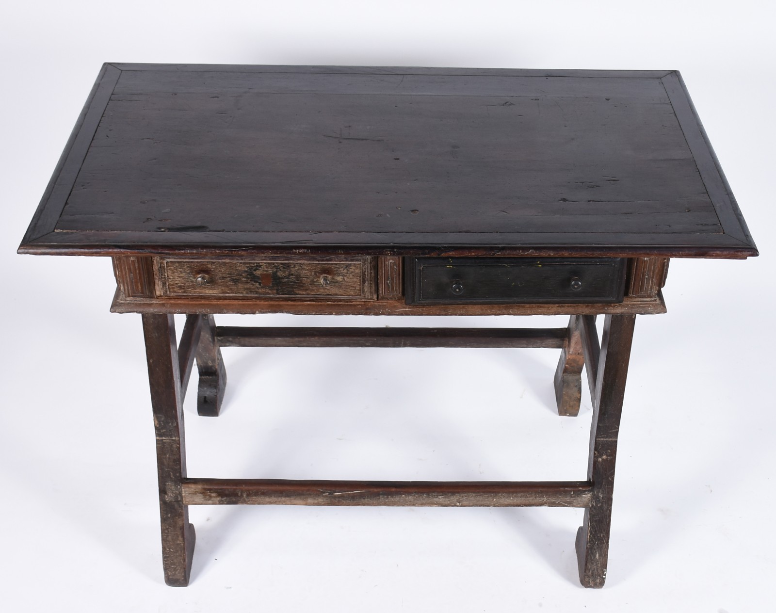 Conjunto de Mesa de encostar com caixa retangular e 2 gavetas, base... - foto 5 de 10