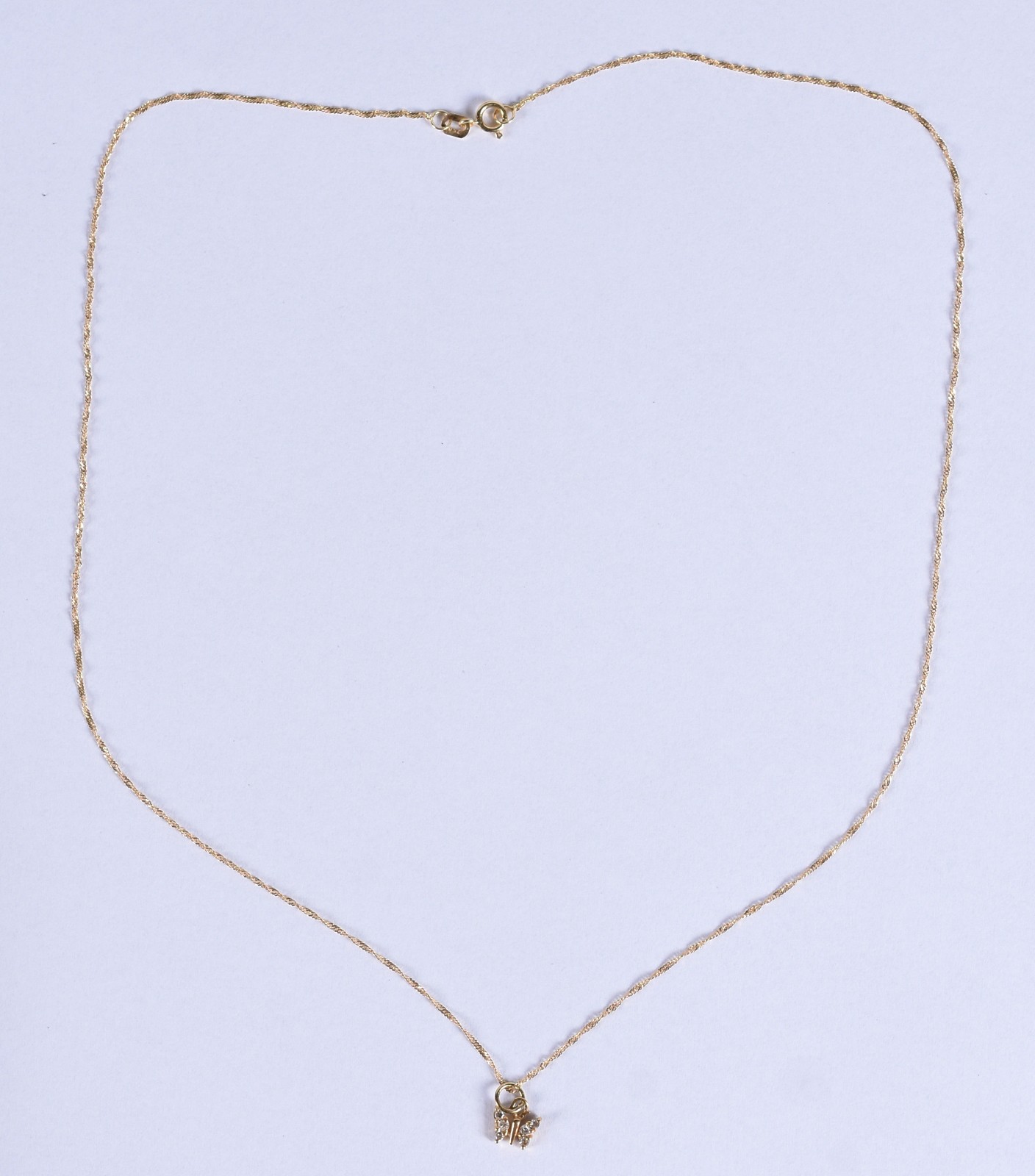 Cordão com pingente em ouro 18k contraste 750, cravejado de... - foto 2 de 5