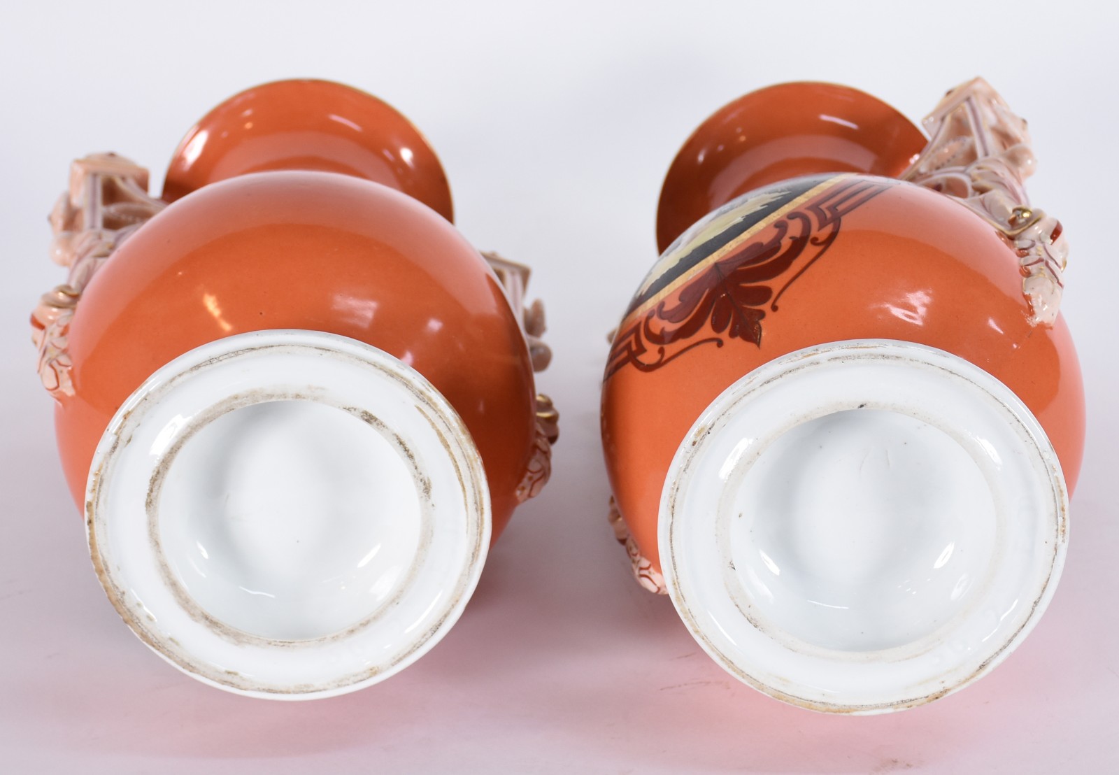 Par de grandes vasos de porcelana francesa Velho Paris, fundo rouge... - foto 5 de 7