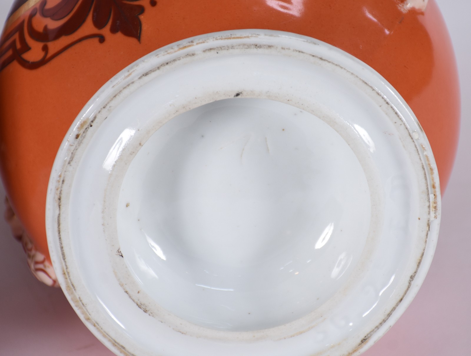 Par de grandes vasos de porcelana francesa Velho Paris, fundo rouge... - foto 7 de 7