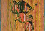 Fernando Mendonça (1962), O Motociclista - Acrílico sobre tela - datado 1992.