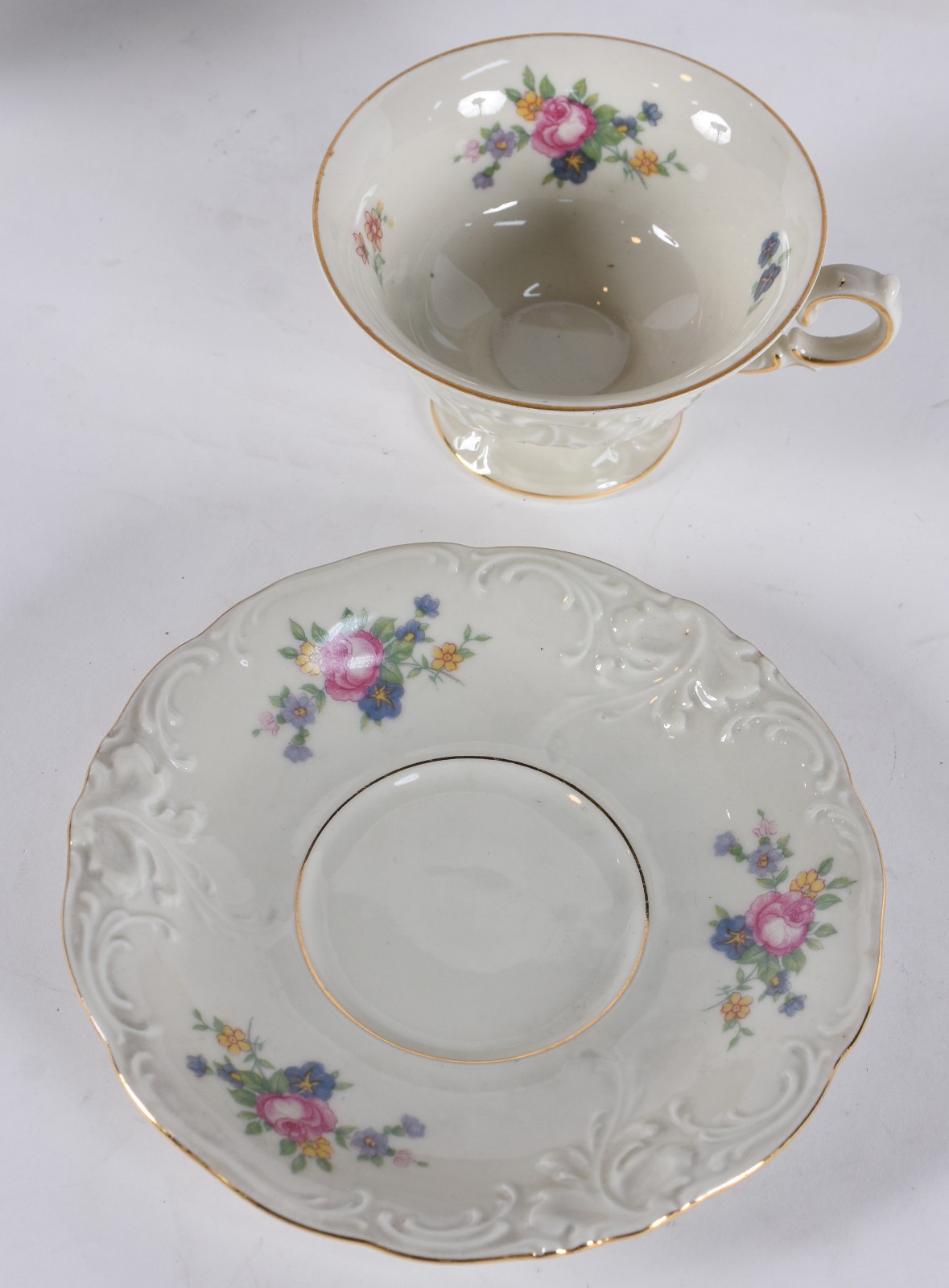 Conjunto para chá de porcelana polonesa KPM, decorado com pequenas... - foto 4 de 5