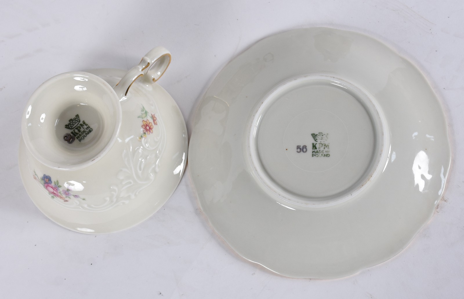 Conjunto para chá de porcelana polonesa KPM, decorado com pequenas... - foto 5 de 5