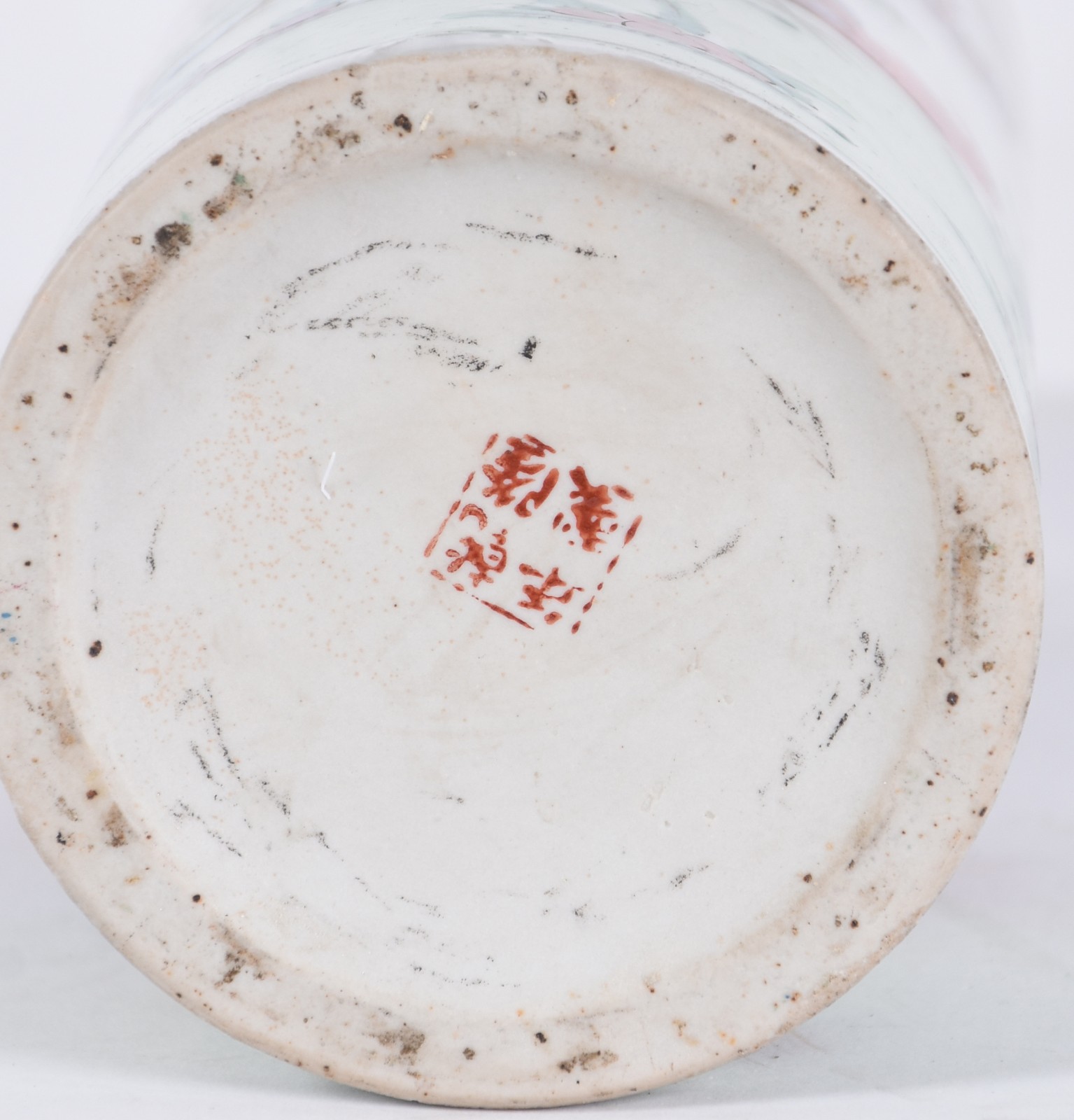 Antigo vaso de porcelana chinesa decorado com galos em policromia... - foto 5 de 5