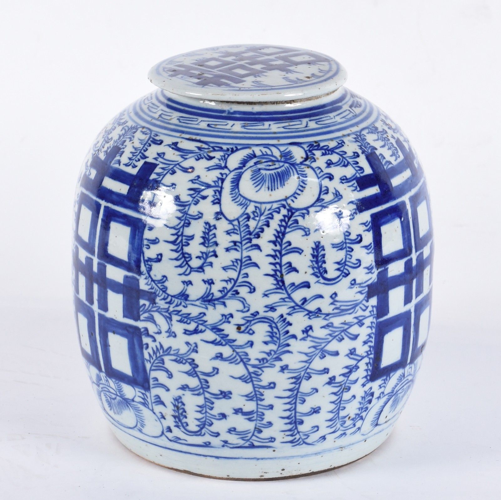 Potiche antigo de porcelana chinesa em azul e branco decorado com... - foto 3 de 6