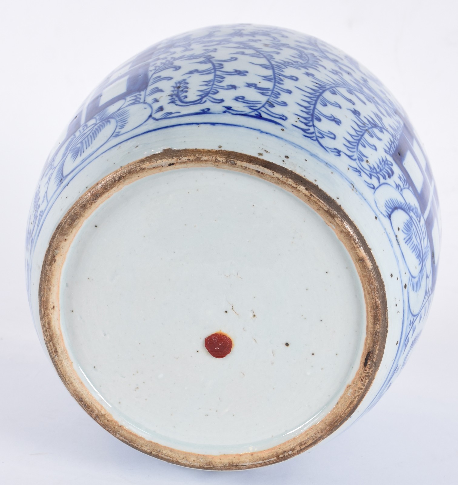 Potiche antigo de porcelana chinesa em azul e branco decorado com... - foto 5 de 6