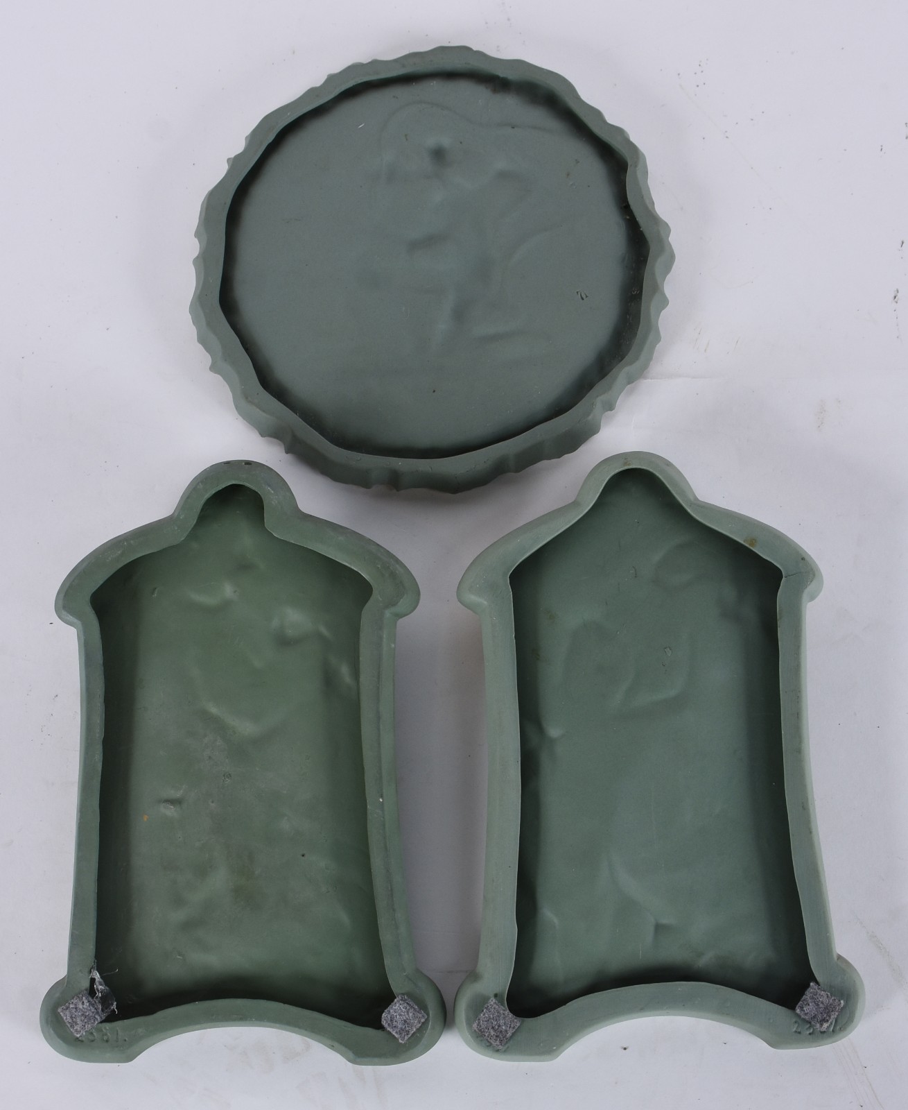 Trio de placas em biscuit europeu nas cores verde e branco ao gosto... - foto 5 de 5