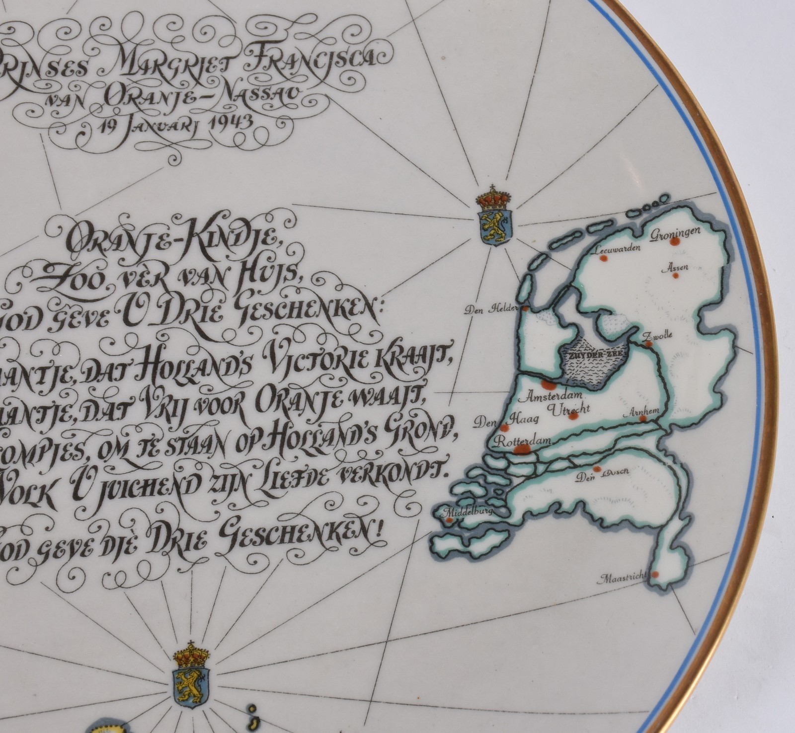 Prato americano de porcelana com história da Holanda. - foto 3 de 6