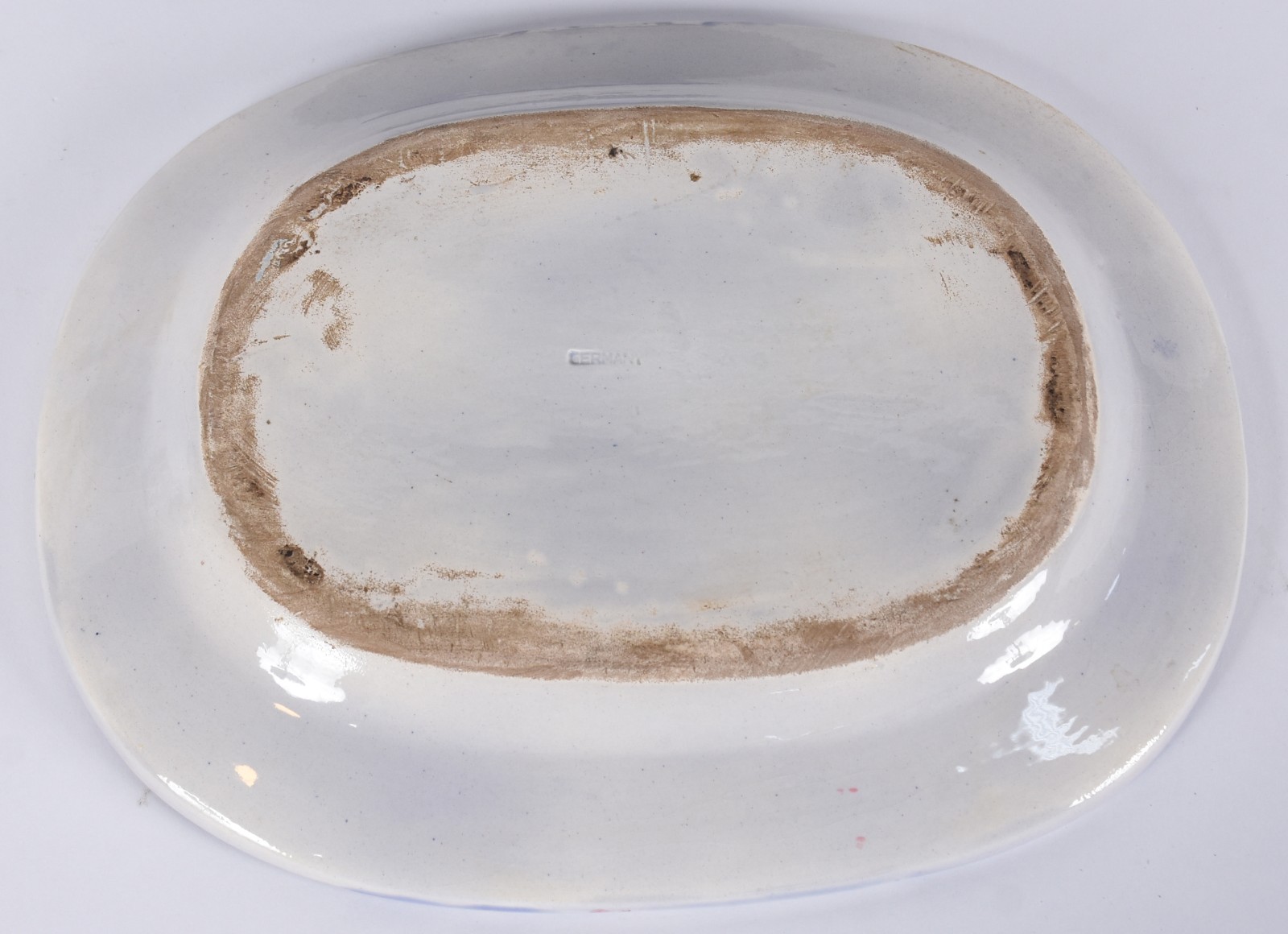 Terrina e presentoir de cerâmica azul borrão, marcado "Germany" na... - foto 5 de 8