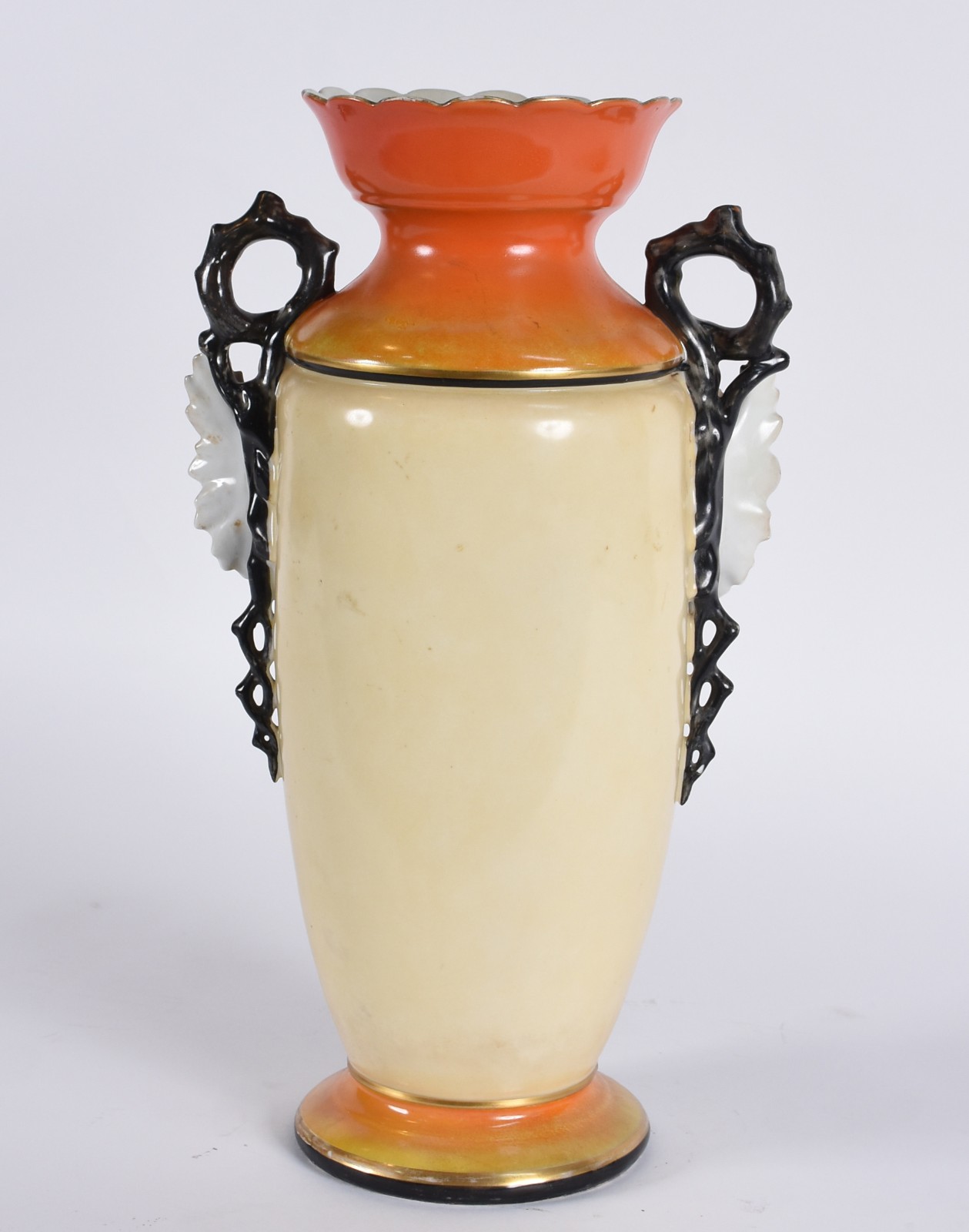Vaso de porcelana francesa Velho Paris, fundo em tons de laranja... - foto 3 de 8