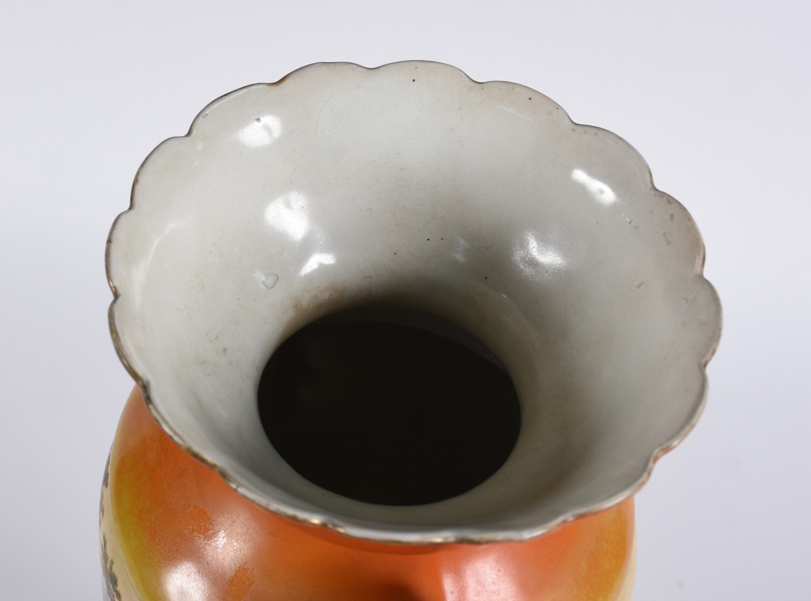 Vaso de porcelana francesa Velho Paris, fundo em tons de laranja... - foto 4 de 8