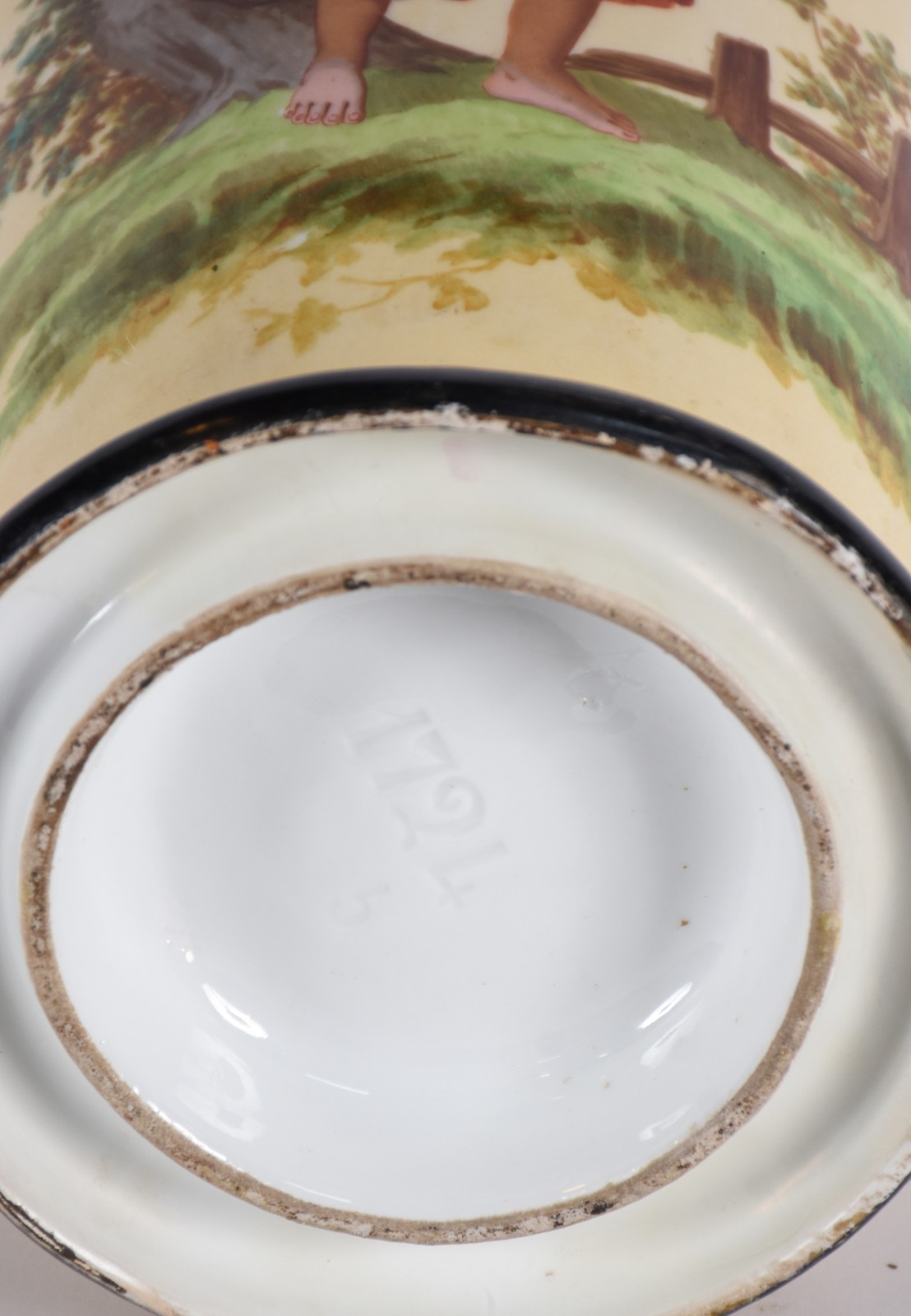 Vaso de porcelana francesa Velho Paris, fundo em tons de laranja... - foto 7 de 8