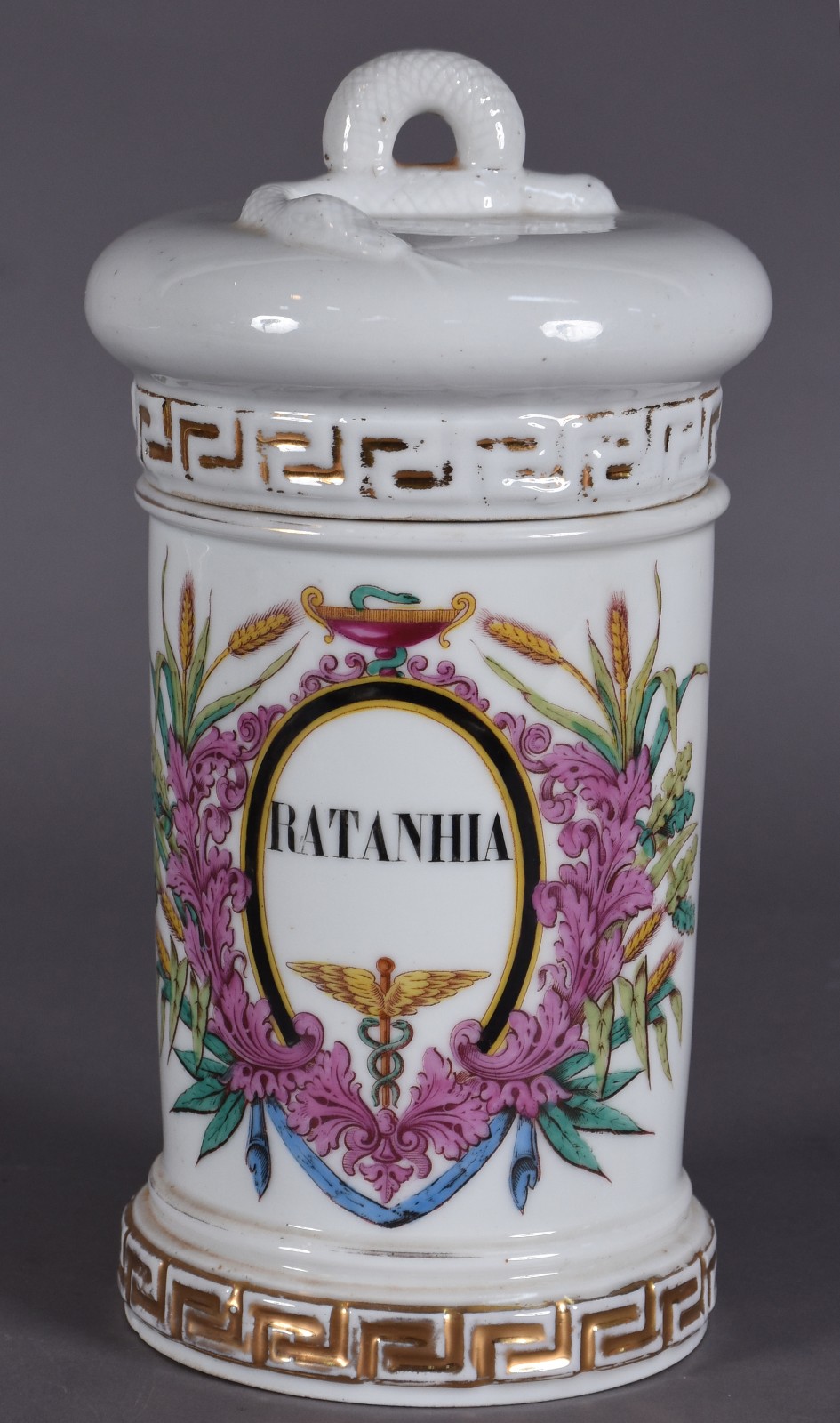 Antigo pote de farmácia em porcelana Vieux Paris, inscrição... - foto 1 de 6