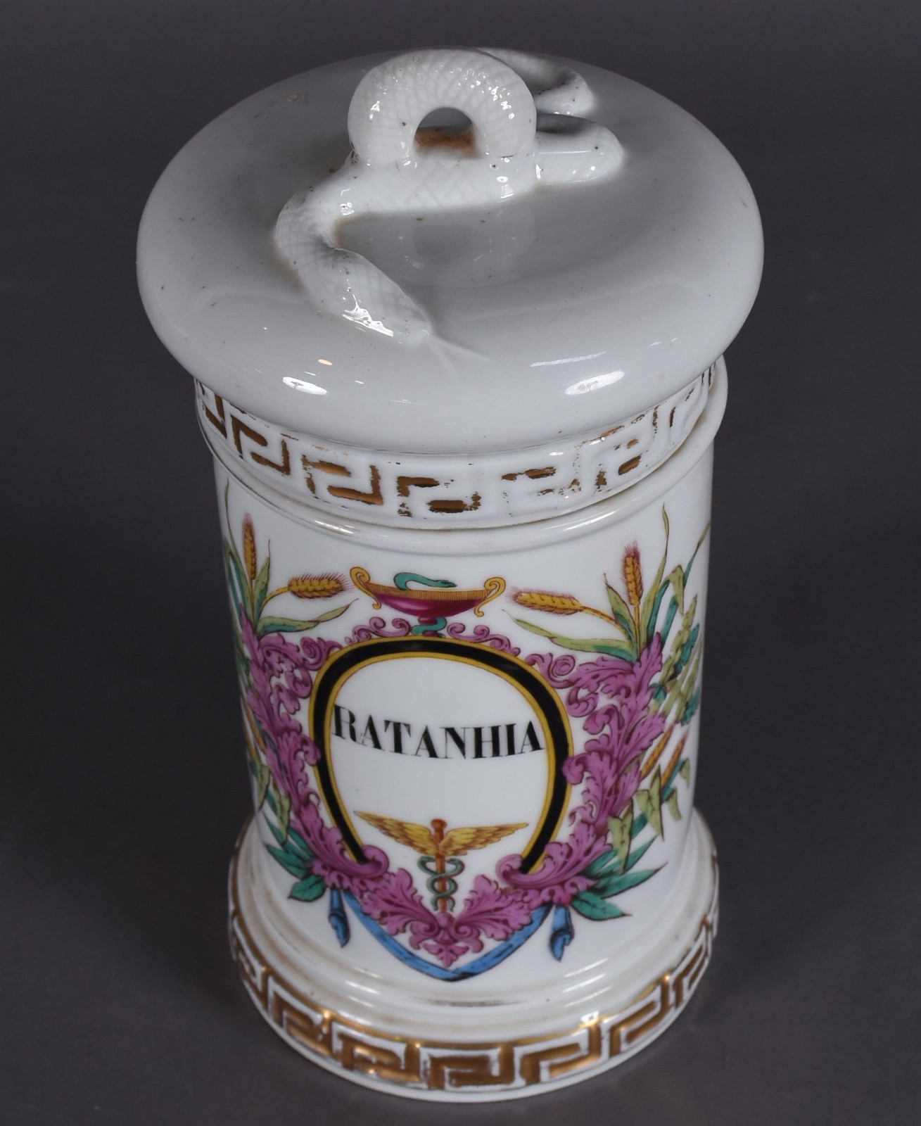 Antigo pote de farmácia em porcelana Vieux Paris, inscrição... - foto 2 de 6
