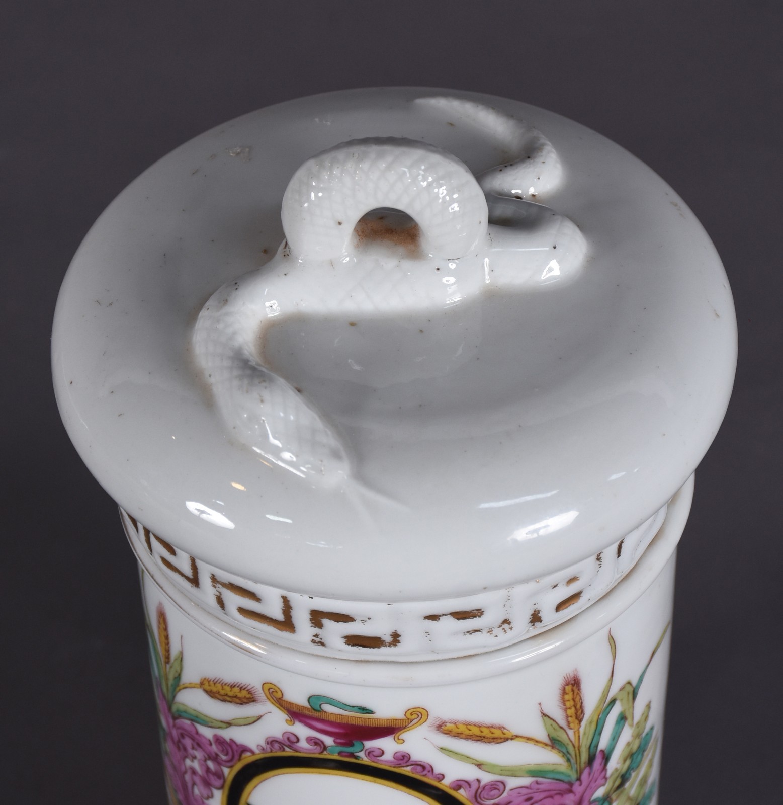 Antigo pote de farmácia em porcelana Vieux Paris, inscrição... - foto 4 de 6