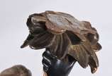 Antiga escultura de madeira entalhada e policro... - Antiga escultura de madeira entalhada e policromada representa "Blackamoor".