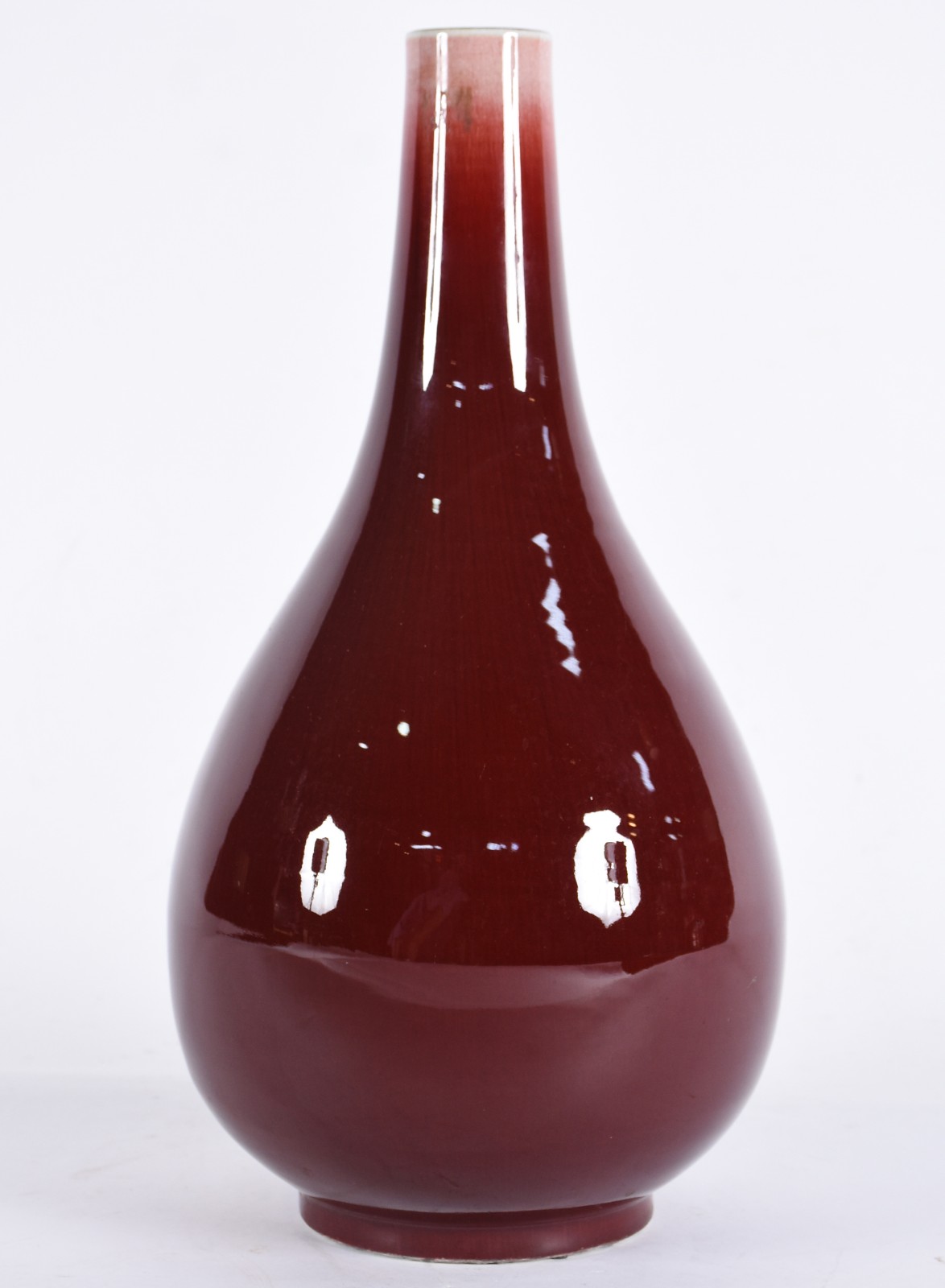 Vaso feitio balaústre de porcelana chinesa flambé ou sangue de boi. - foto 1 de 4
