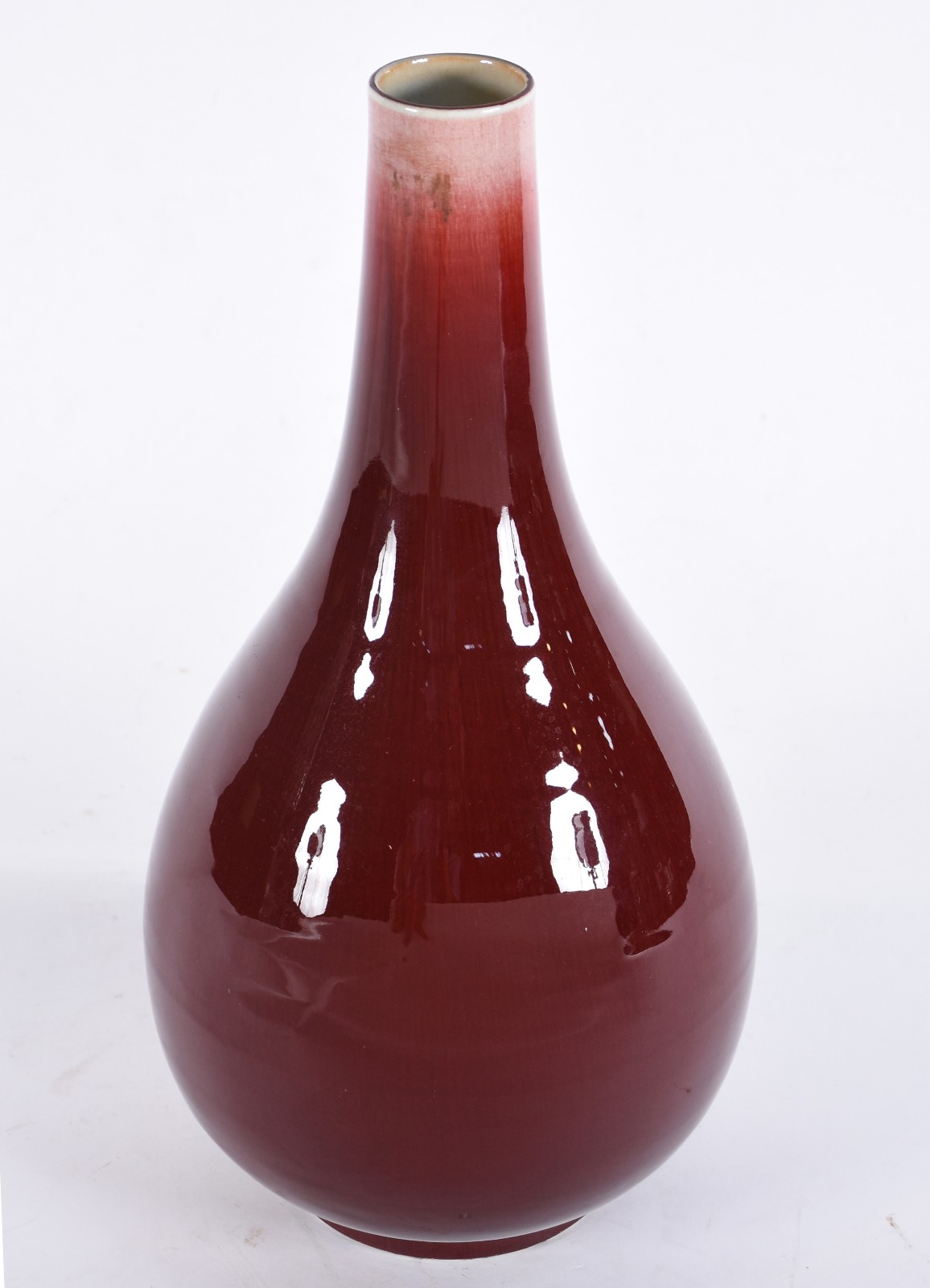 Vaso feitio balaústre de porcelana chinesa flambé ou sangue de boi. - foto 2 de 4
