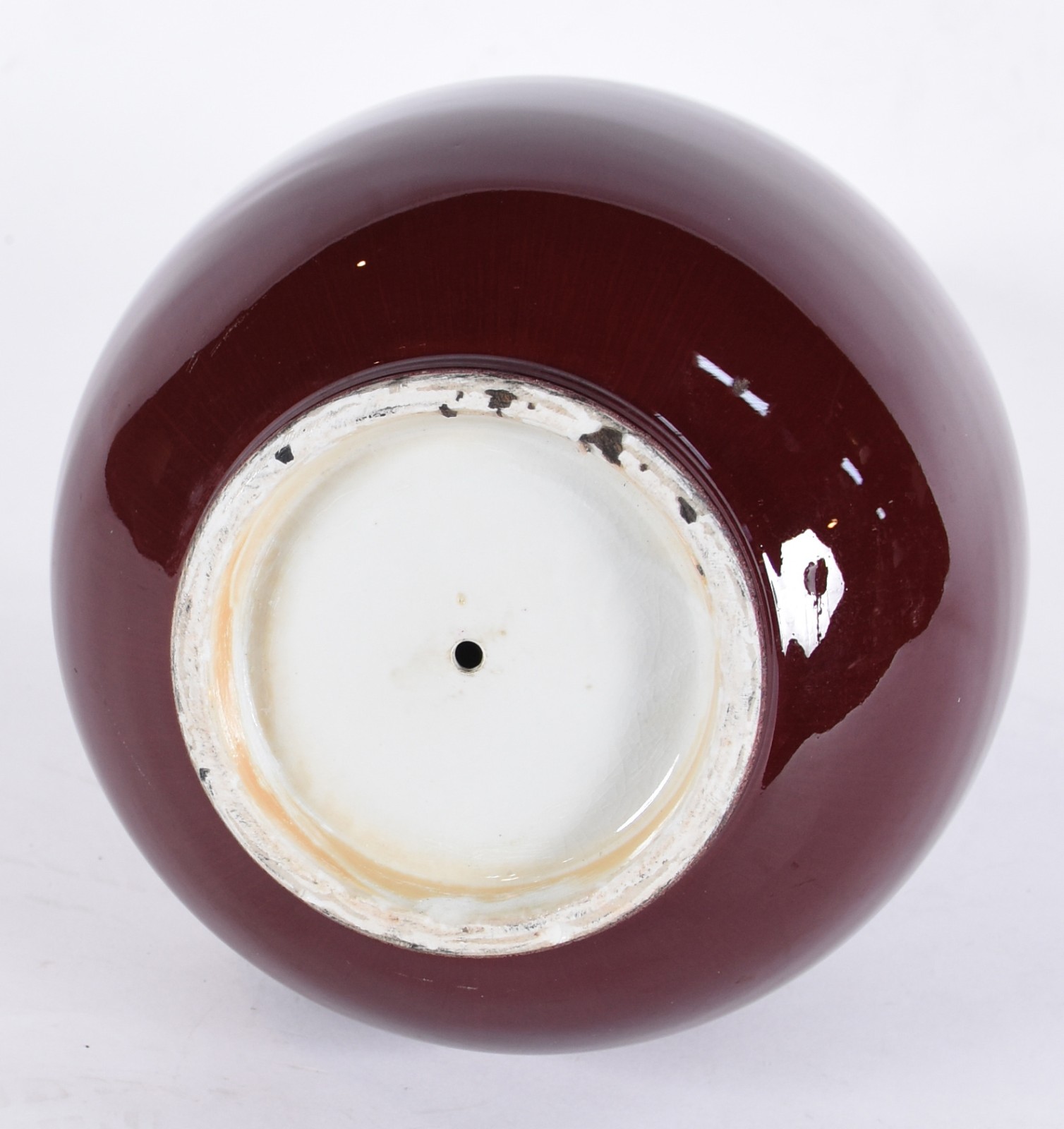 Vaso feitio balaústre de porcelana chinesa flambé ou sangue de boi. - foto 4 de 4