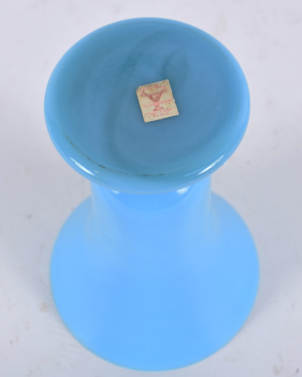 Vaso de opalina azul (bicado na borda). - foto 5 de 7