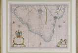 JOHANES BLAEU,  - Mapa emoldurado, editado por volta de 1640.