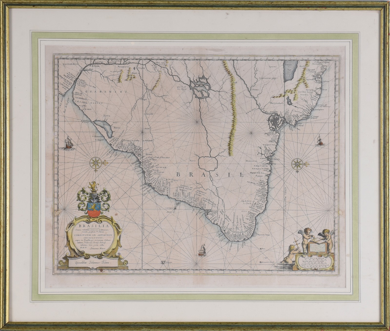 Mapa emoldurado, editado por volta de 1640. - foto 2 de 6