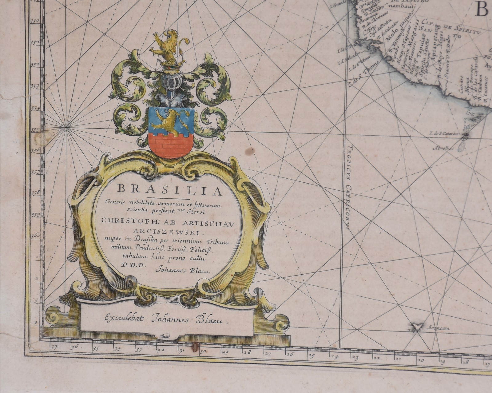 Mapa emoldurado, editado por volta de 1640. - foto 3 de 6