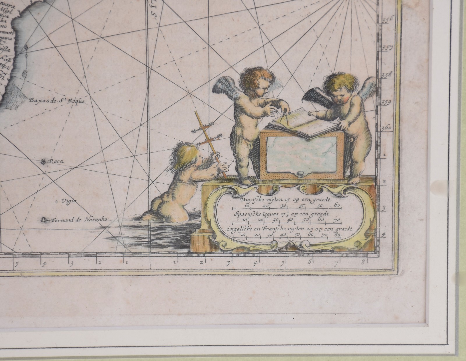 Mapa emoldurado, editado por volta de 1640. - foto 4 de 6