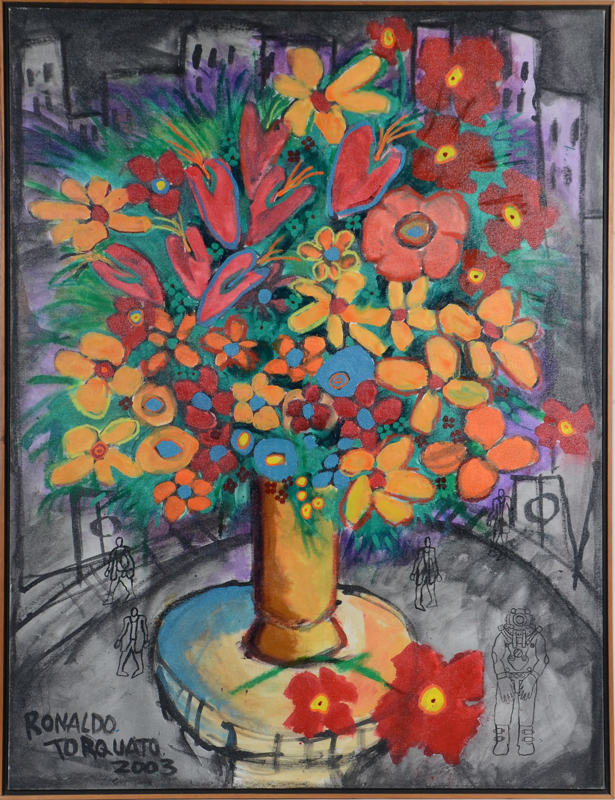 Vaso de flores e figuras - foto 1 de 2