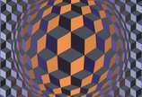 Victor Vasarely (1906-1997),  - Serigrafia EM - CE 26/200. Selo no verso da Galeria Ipanema.