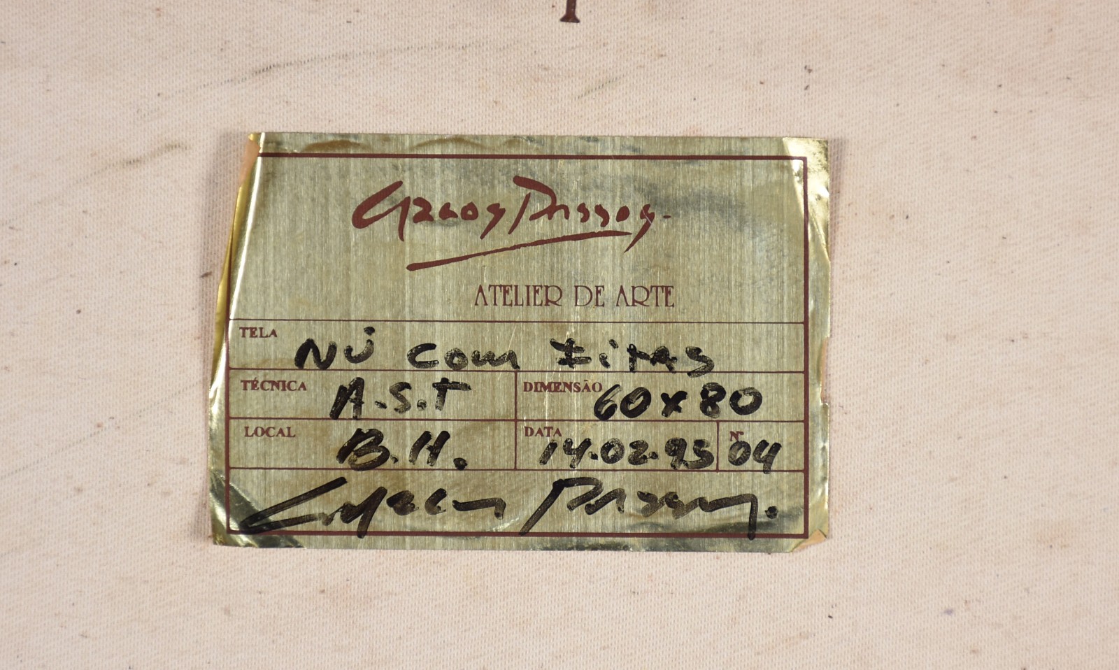 Óleo sobre tela - datado 1995. - foto 6 de 6