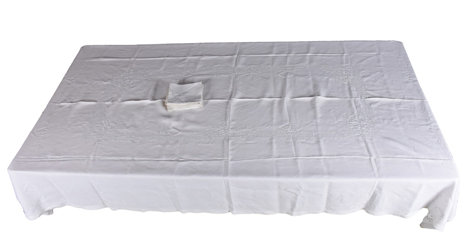 Toalha de mesa de linho com 12 guardanapos e lençol de linho com 2... - foto 4 de 7