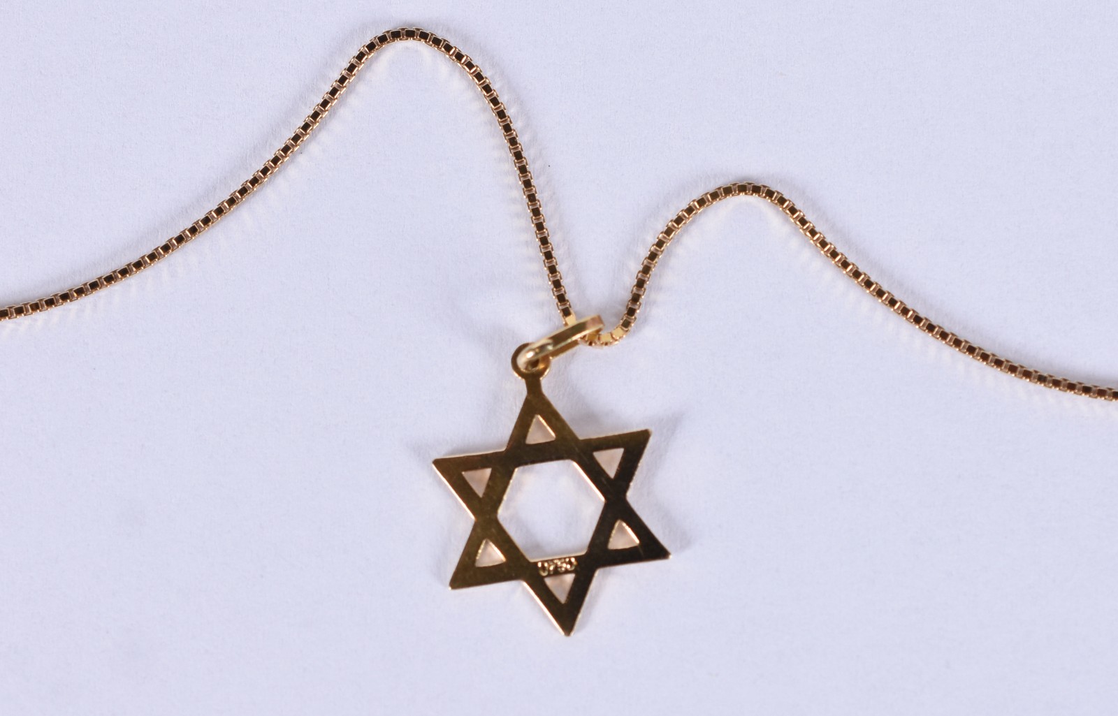 Colar de ouro 18k, contraste 750 com pingente "estrela de Davi"(Por... - foto 1 de 7