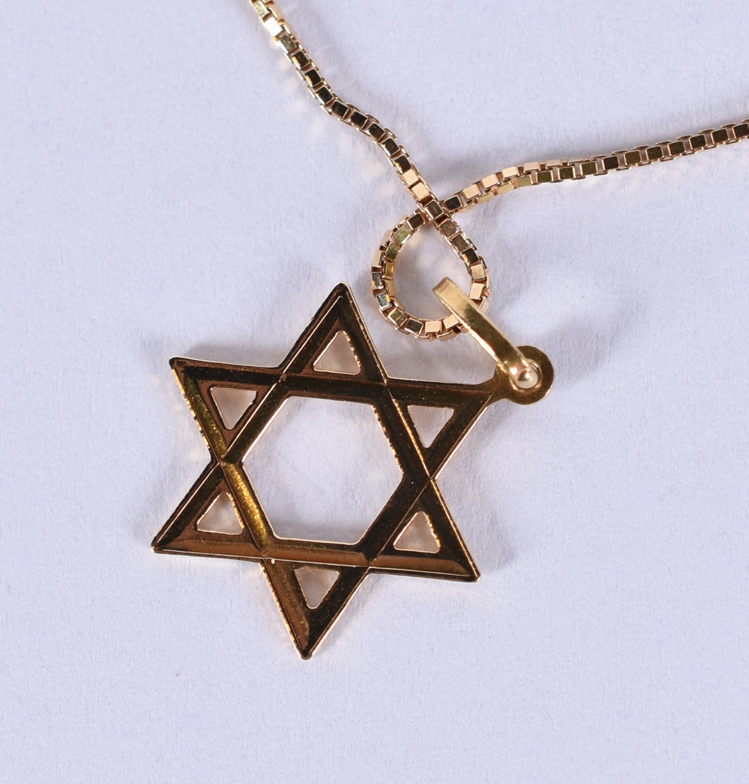 Colar de ouro 18k, contraste 750 com pingente "estrela de Davi"(Por... - foto 4 de 7