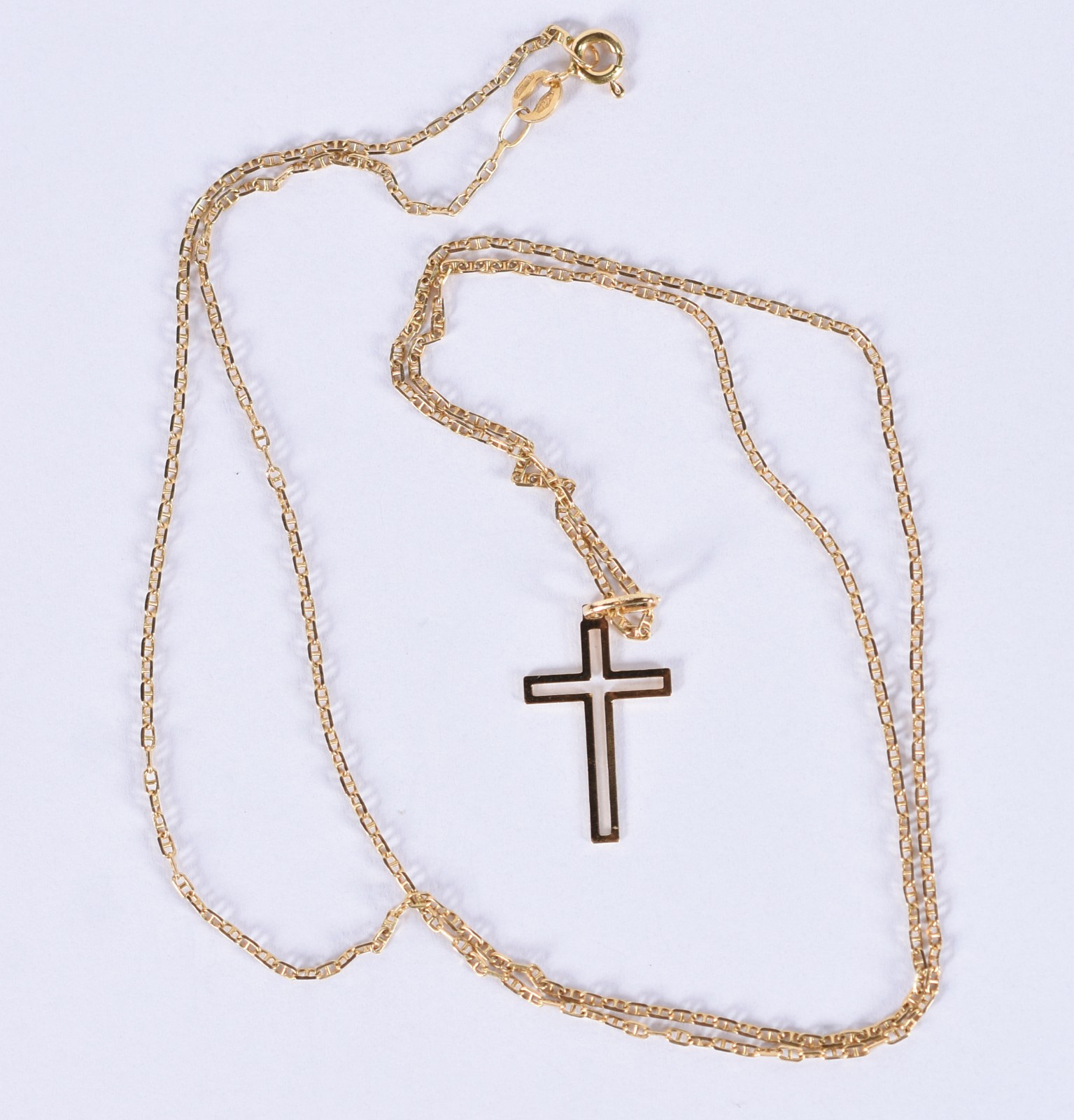 Colar de ouro 18k, contraste 750 e crucifixo (Por motivos de... - foto 3 de 5