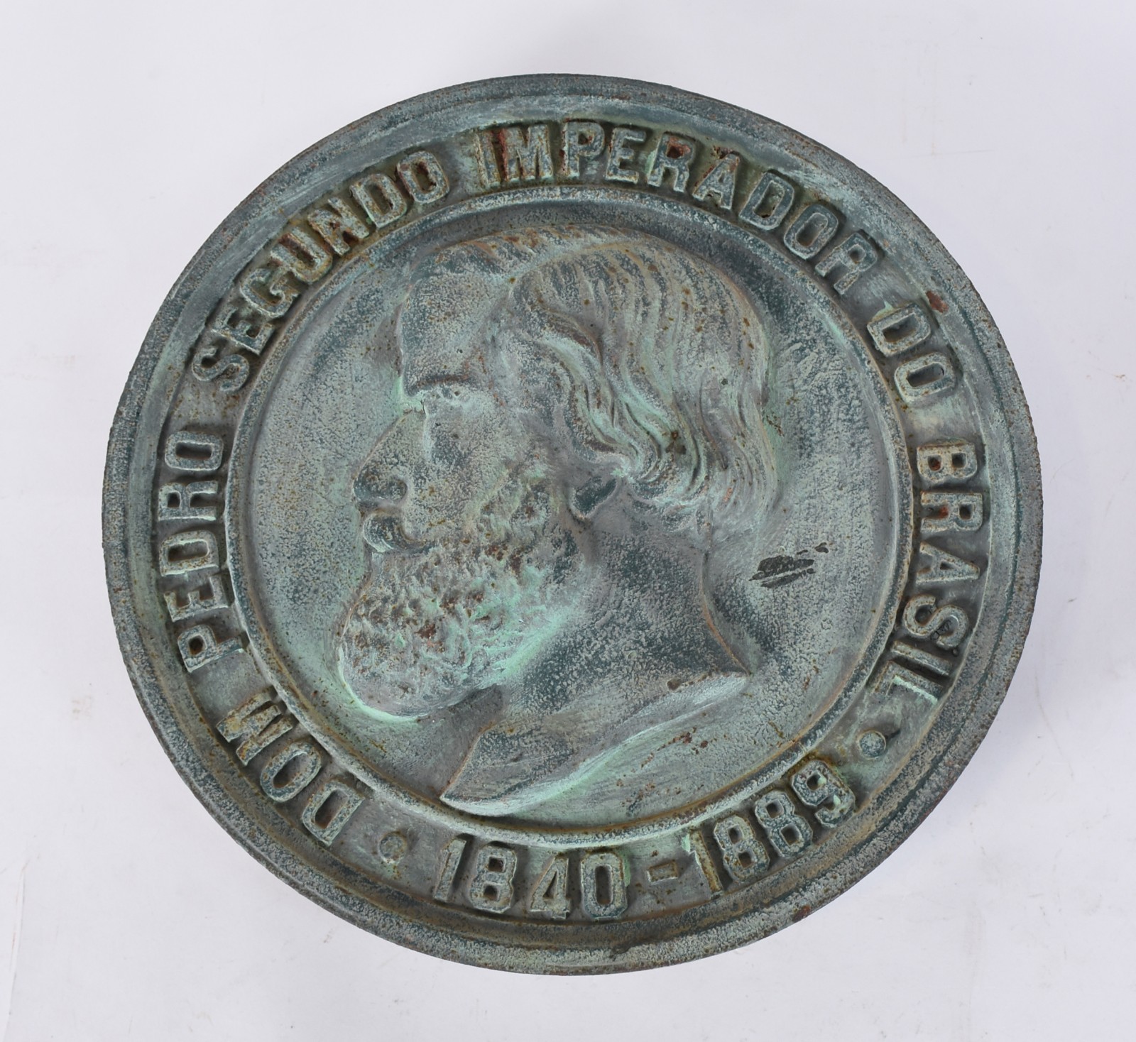 Placa em bronze com figura em relevo de D.Pedro II Imperador do... - foto 1 de 4