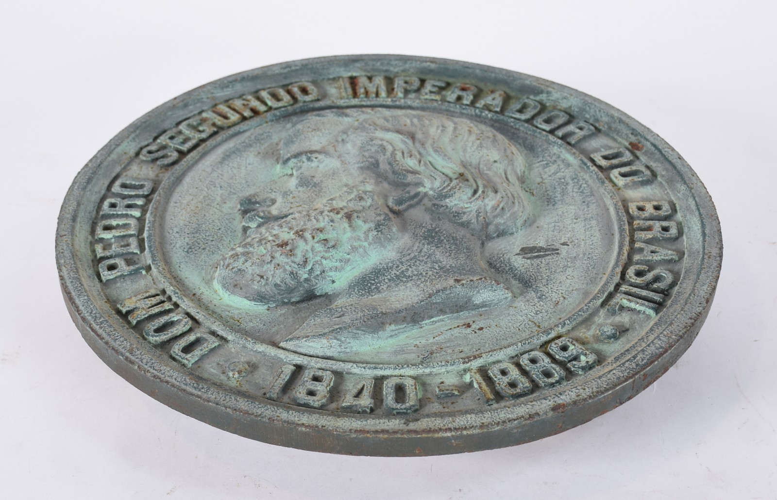 Placa em bronze com figura em relevo de D.Pedro II Imperador do... - foto 2 de 4