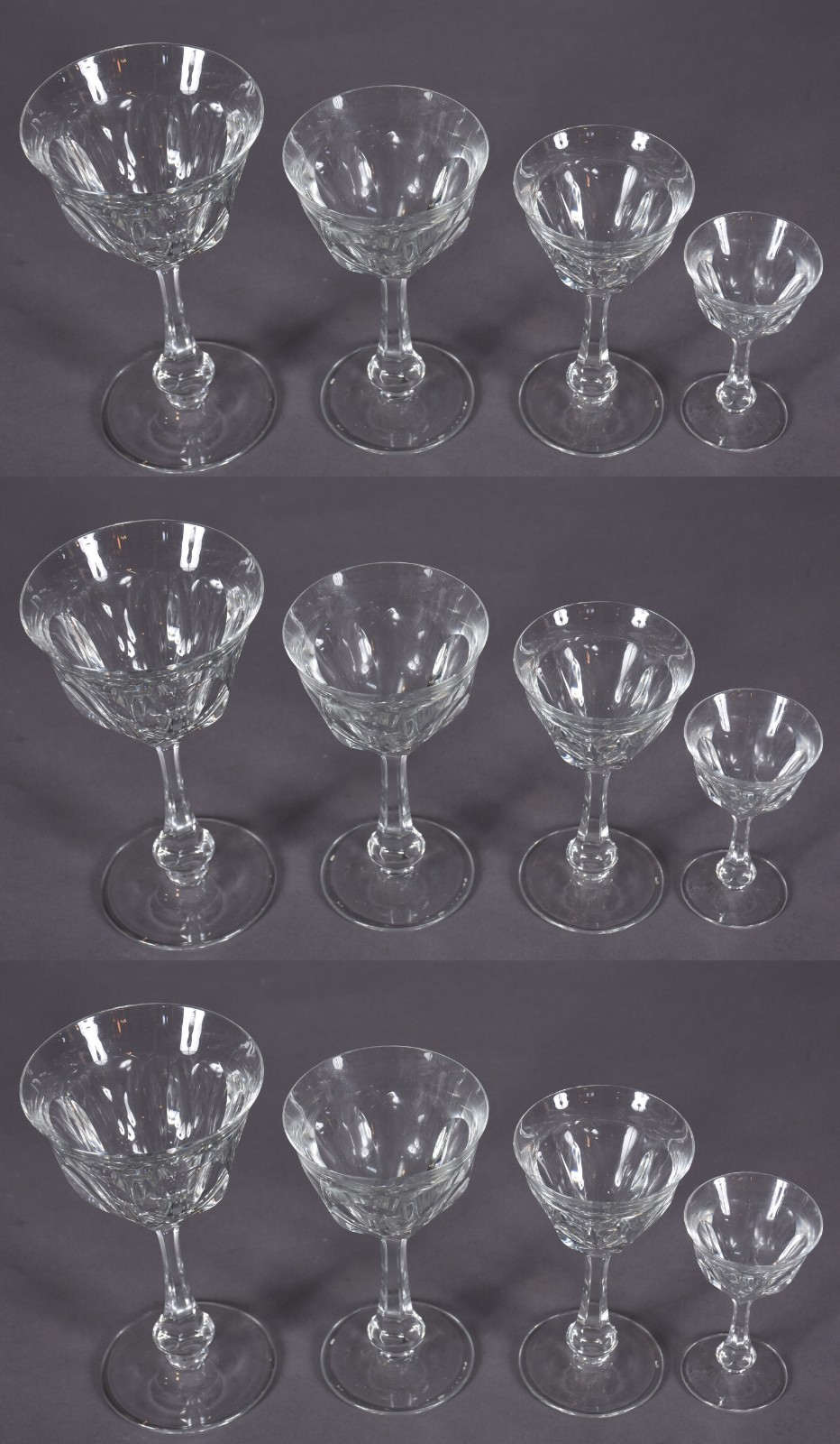 Conjunto composto de: 10 taças para vinho, 12 para vinho do Porto, 7... - foto 1 de 3