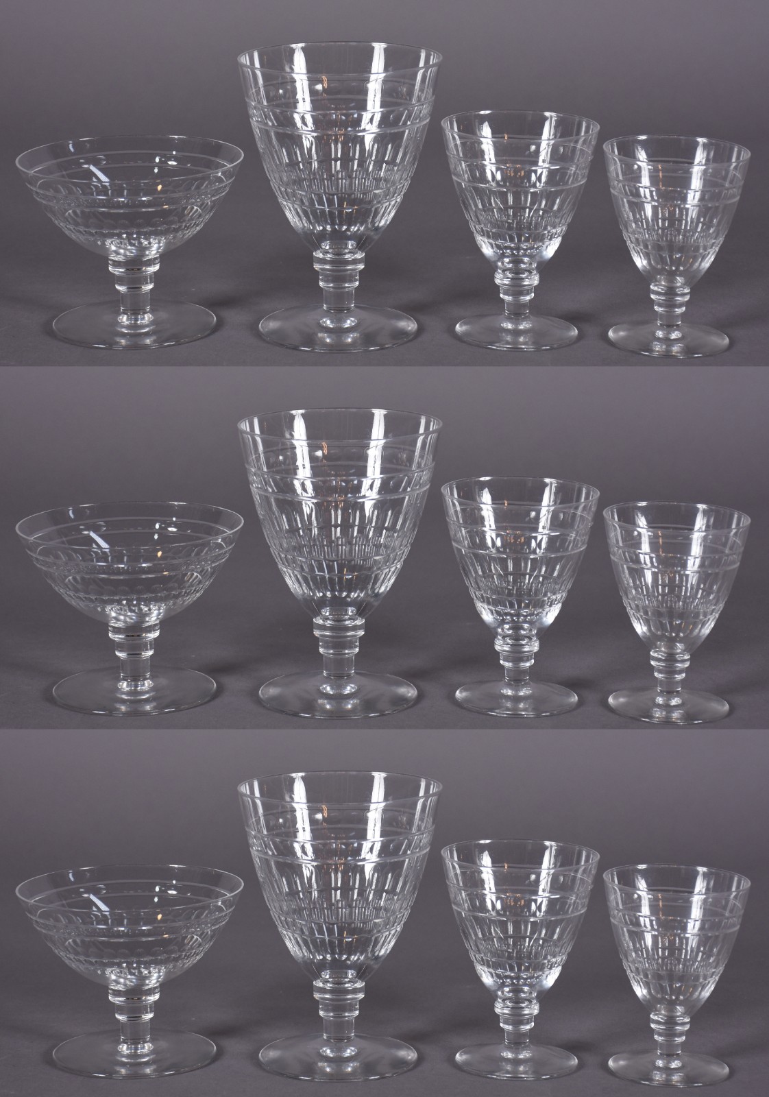Serviço de cristal lapidado composto de: 12 taças para água, 12 para... - foto 1 de 4