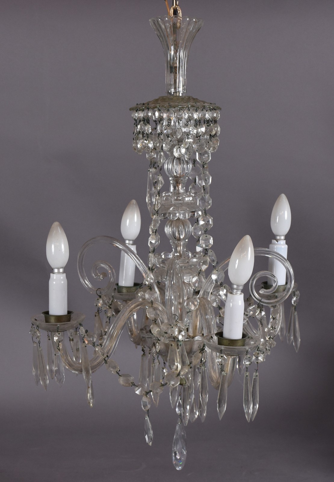 Lustre de cristal para 4 luzes. - foto 1 de 3