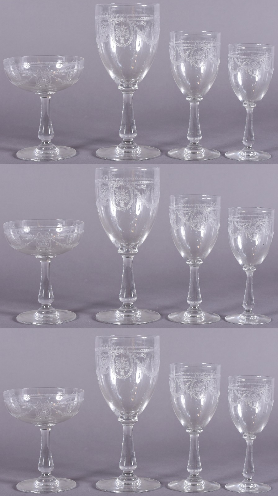 Serviço de cristal frances Saint Louis, lavrados com guirlandas... - foto 1 de 4
